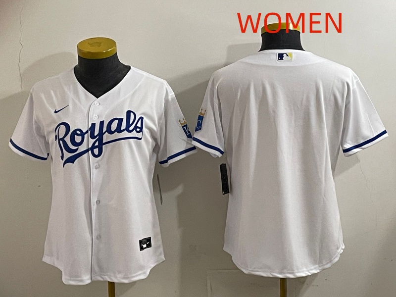 women 2025 Kansas City Royals Blank white Nike MLB Jersey style 01->san francisco 49ers->NFL Jersey